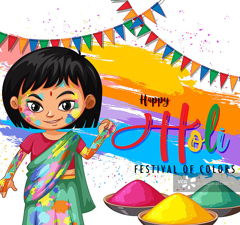 印度洒红节海报设计图片素材