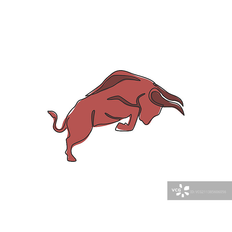 单线优雅水牛画图片素材