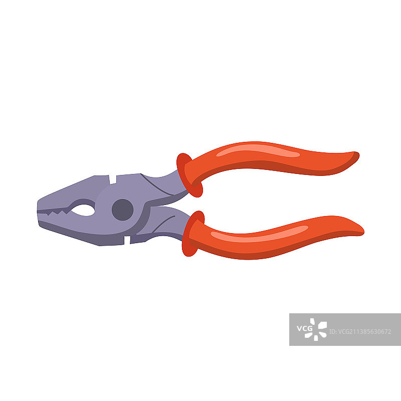 白色背景上简单的钳子扁平标志图片素材