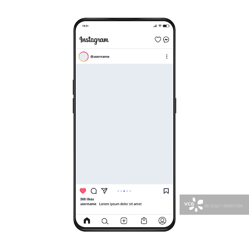 智能手机上的Instagram帖子模板图片素材