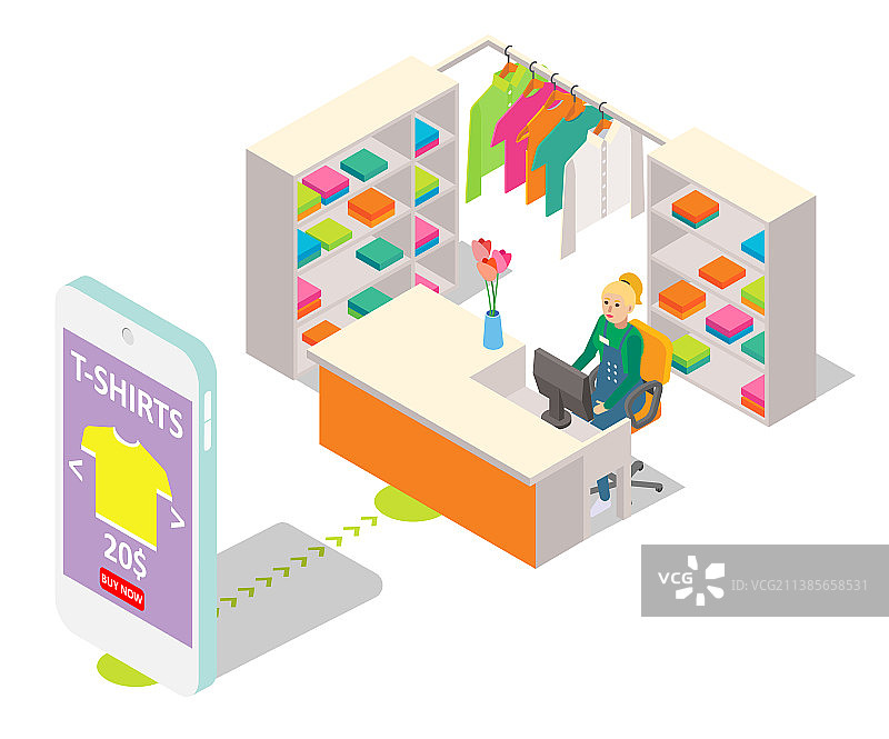 带有移动应用程序的互联网在线商店购物图片素材