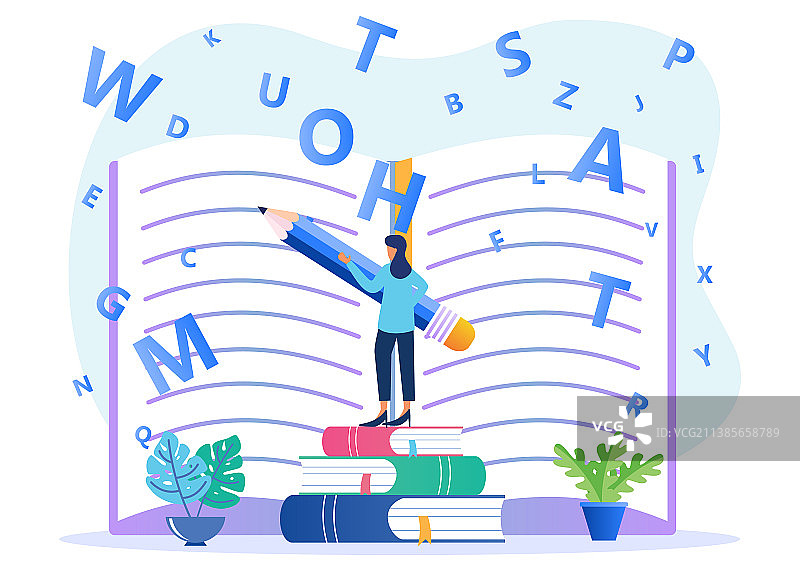 卡通人物图形作家图片素材