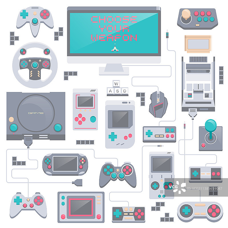 电子游戏图标套装图片素材