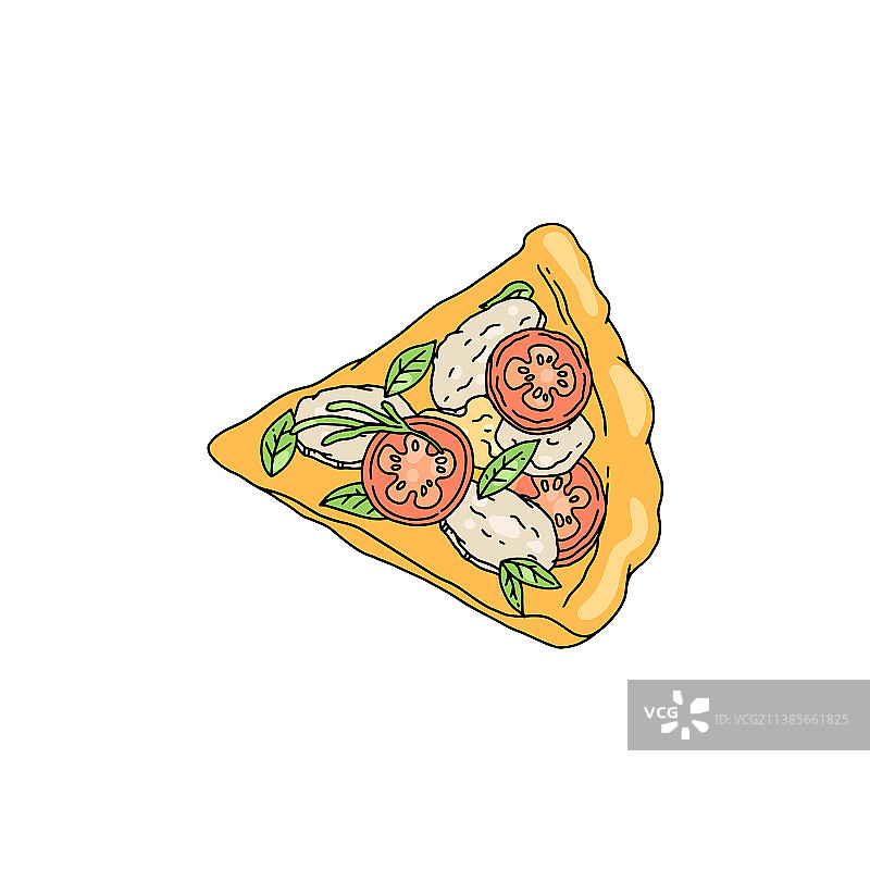 玛格丽特披萨切片卡通图片素材
