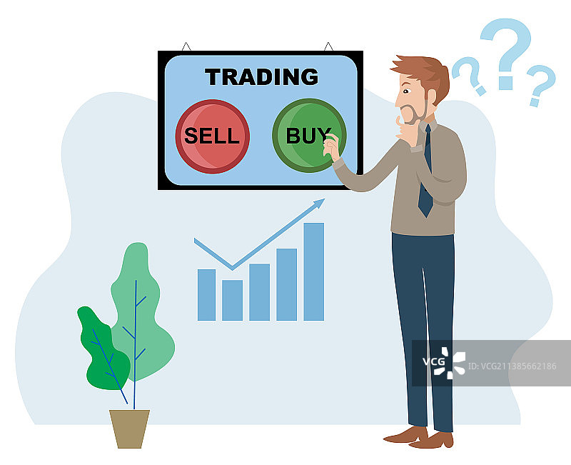 贸易市场交易员分析的负面和正面图片素材