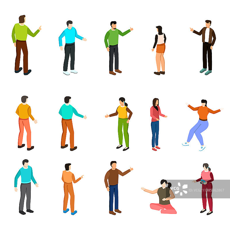 扁平2.5D风格人物合集图片素材