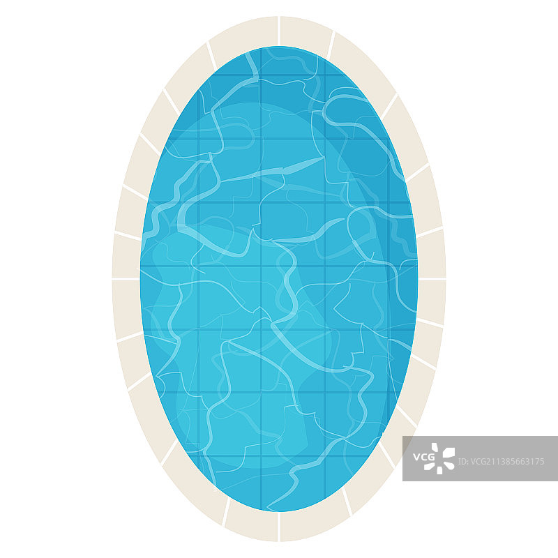 游泳池顶景在卡通风格孤立图片素材