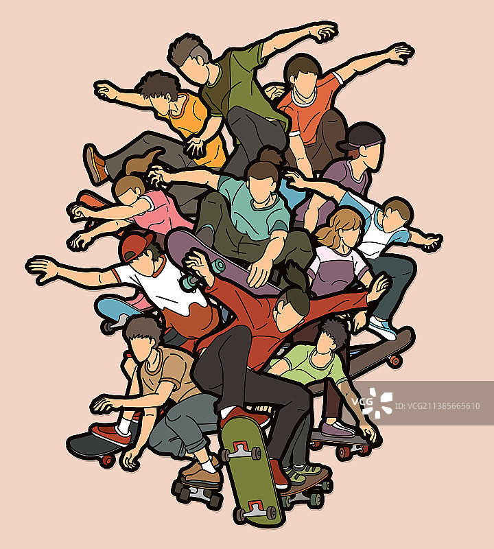 滑板运动员图片素材