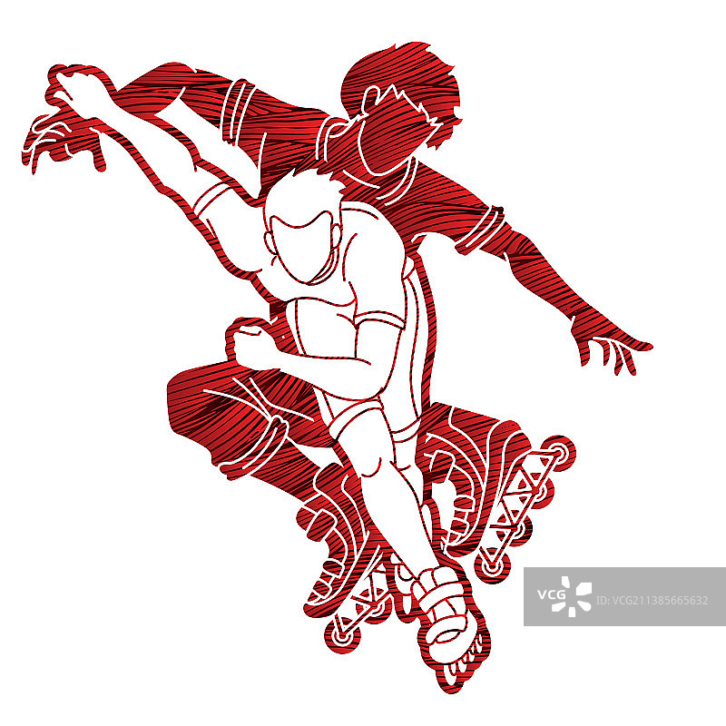 轮滑运动员的极限运动图片素材