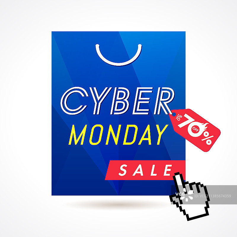 网络星期一促销购物袋图片素材