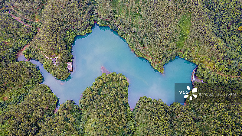 清远市清新区笔架山三坑水库（古龙峡漂流副坝）图片素材