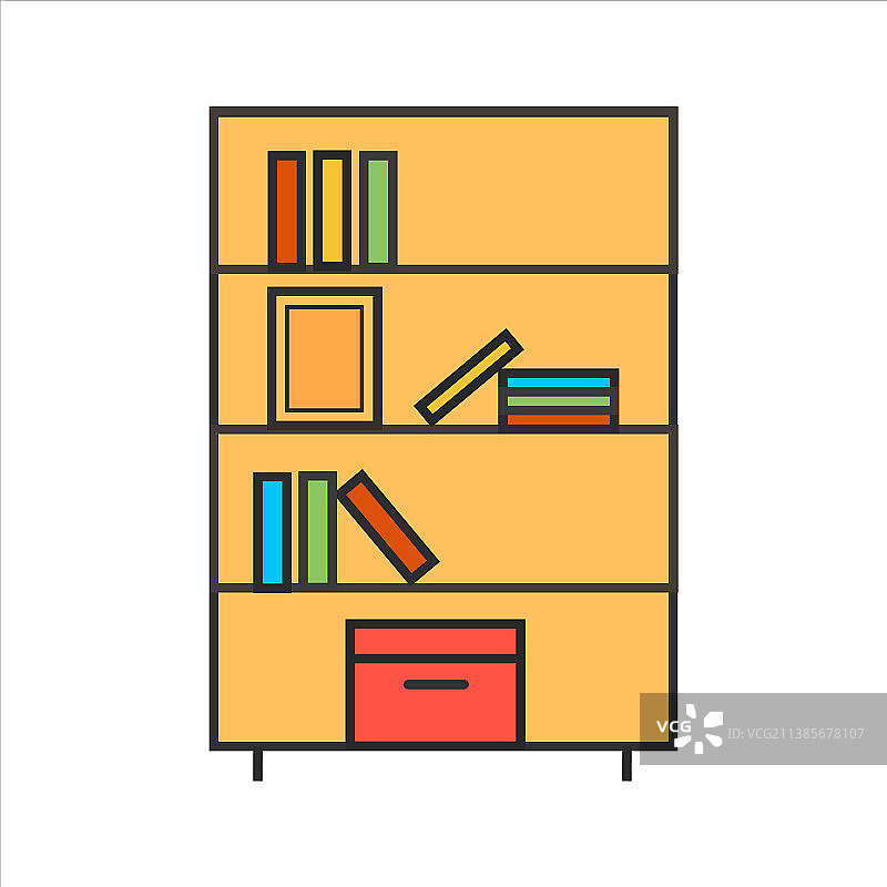 扁平风格书架档案存储图片素材