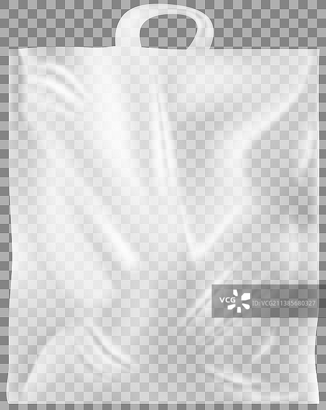 带把手聚乙烯透明塑料袋图片素材