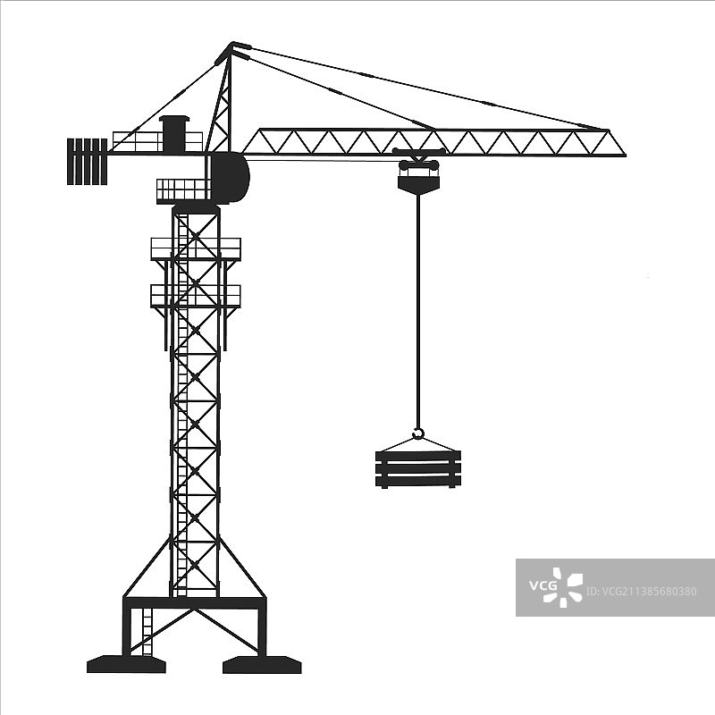 白色背景上的建筑构件起重机图片素材
