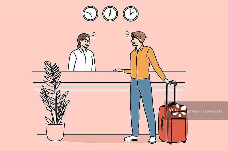 登记入住和接待概念图片素材