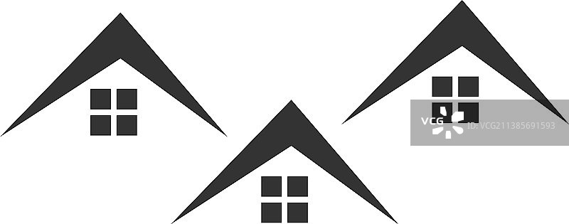 村庄扁平图标符号图片素材