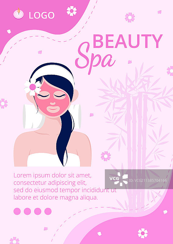 美容水疗瑜伽方形宣传单易拉宝图片素材