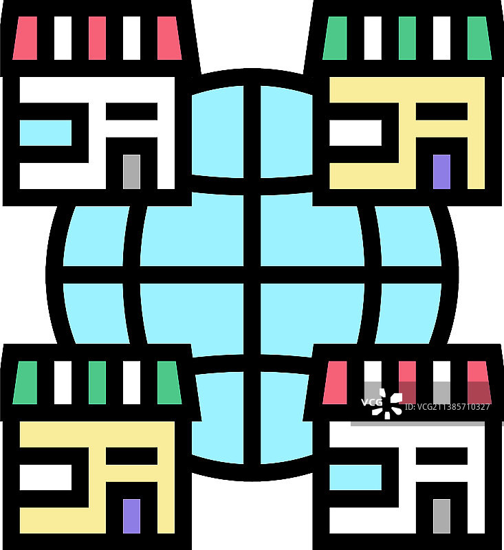 特许经营公司彩色图标图片素材