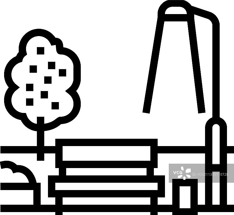 公园长椅线性图标图片素材