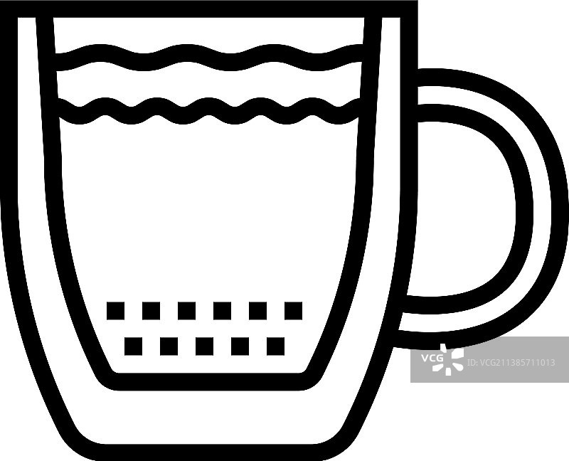 双层玻璃咖啡杯线条图标图片素材