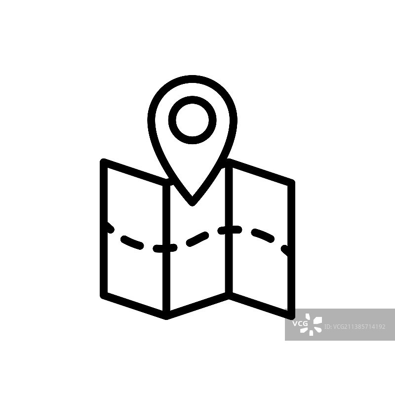 带GPS定位标记的地图图标图片素材