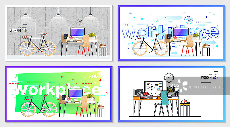 办公室工作场所室内设计图片素材