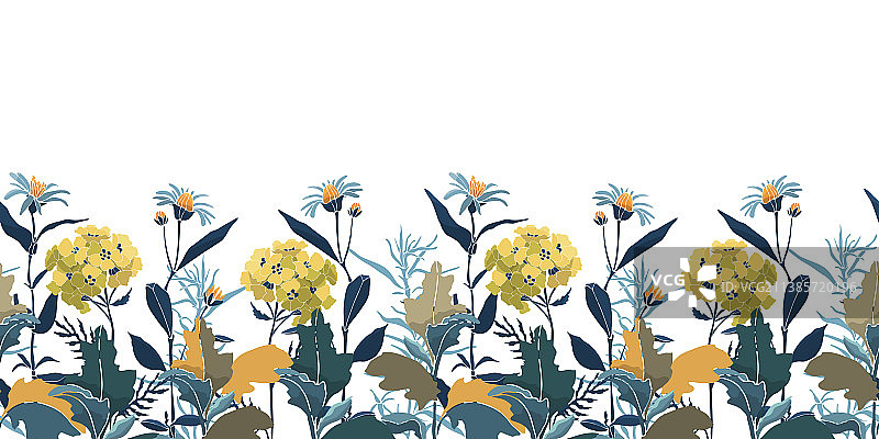 精美花卉无缝图案边框图片素材