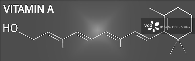 维生素A视黄醇分子骨骼式图片素材