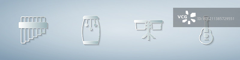 排箫康茄鼓邦戈鼓和吉他组合图片素材