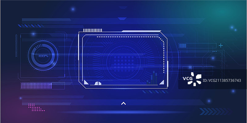 赛博朋克未来科技蓝色背景矢量元素图片素材