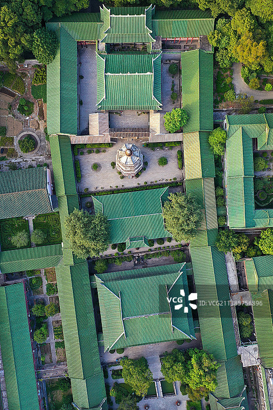 广东省韶关市曲江区佛教全国重点寺庙南华禅寺航拍图片素材