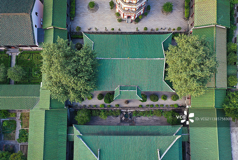 广东省韶关市曲江区佛教全国重点寺庙南华禅寺航拍图片素材