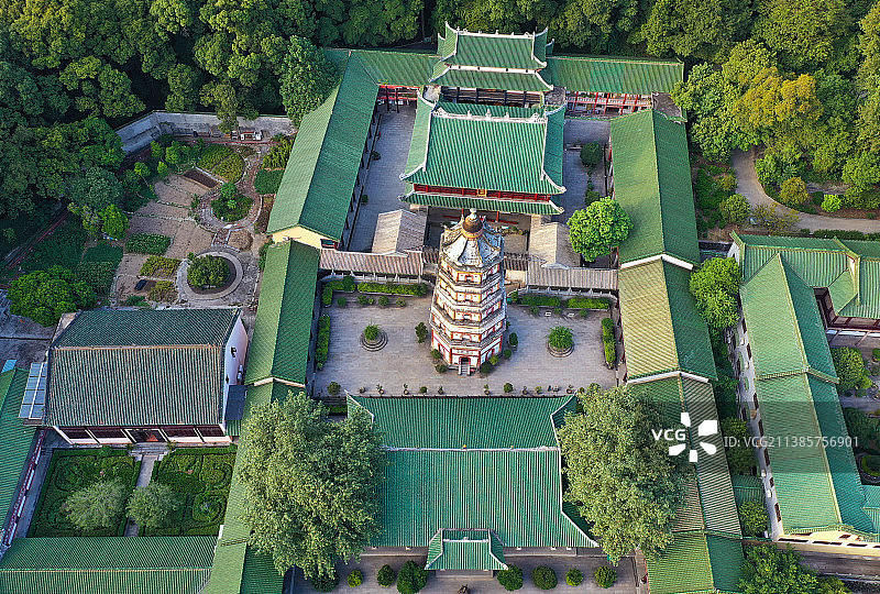 广东省韶关市曲江区佛教全国重点寺庙南华禅寺航拍图片素材