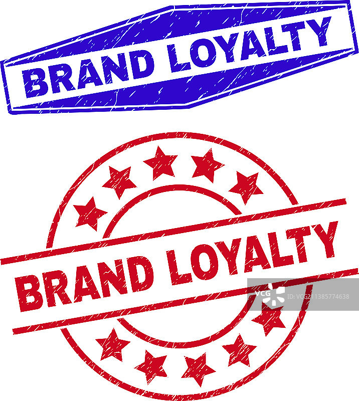 圆形和六边形品牌忠诚度橡胶徽章图片素材