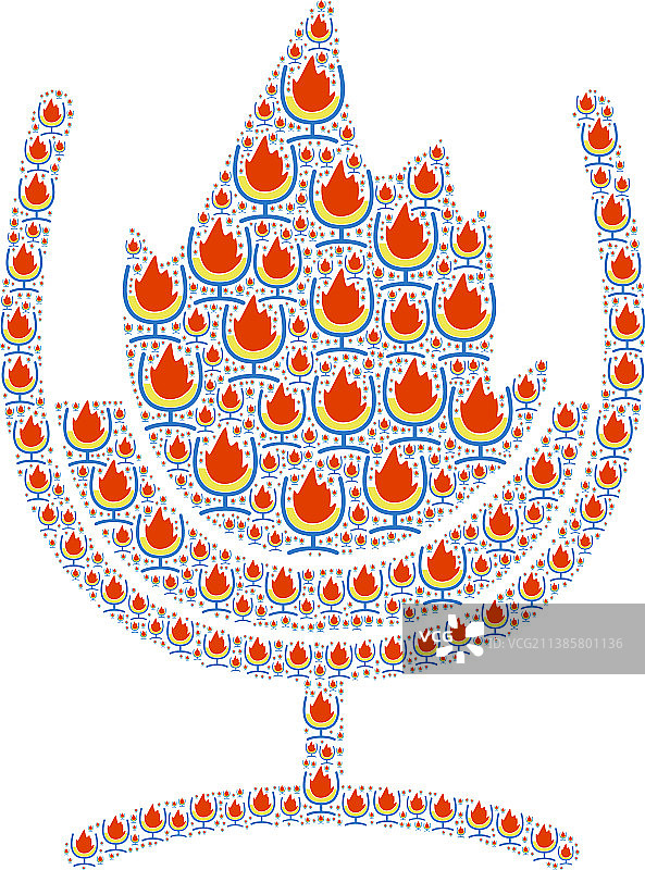 葡萄酒杯火焰分形自组马赛克图片素材