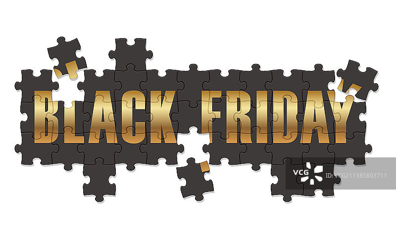 拼图黑色星期五促销标志图片素材
