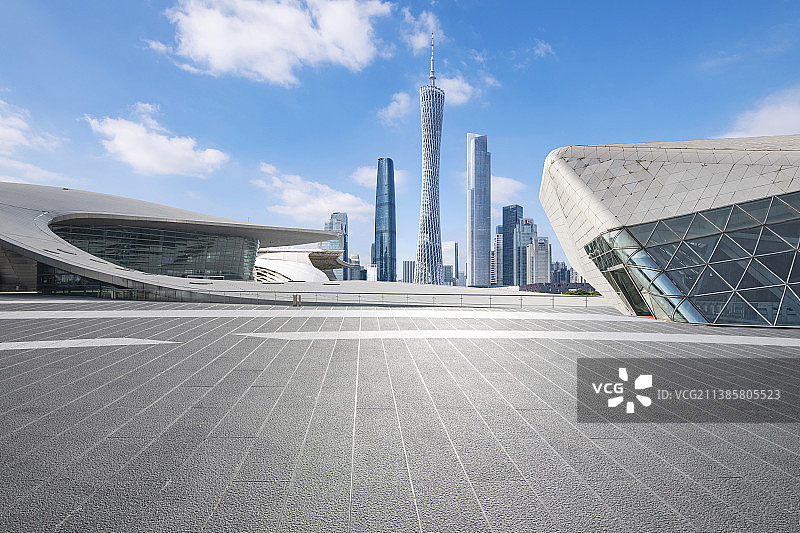 现代城市建筑和广州塔图片素材