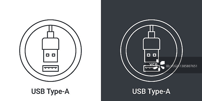 USB Type-A端口图标插座USB插头图片素材