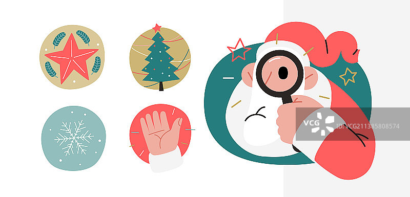 公司网站的网页圣诞老人图标集图片素材