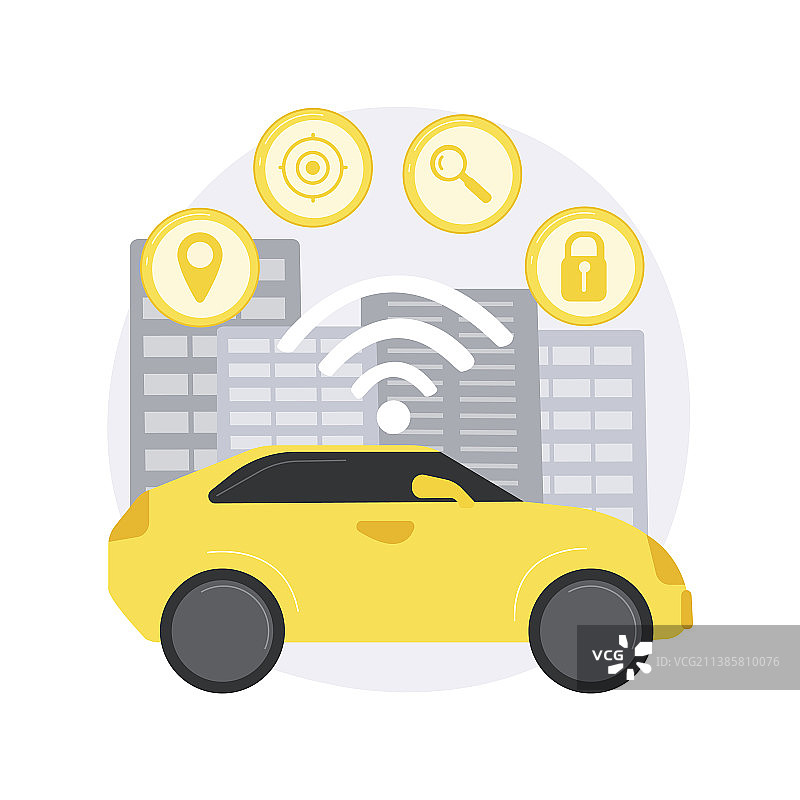 自动驾驶汽车抽象概念图片素材