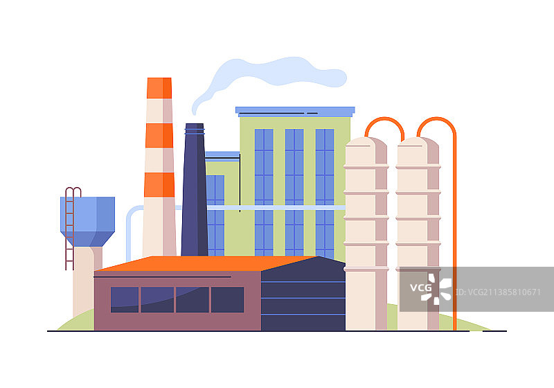 城镇中的工厂图片素材