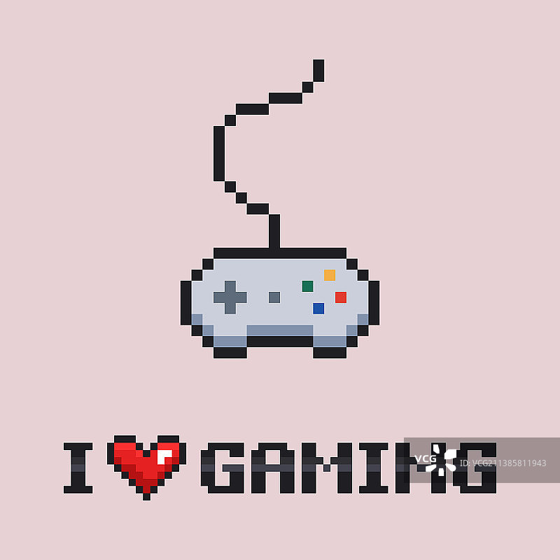 像素艺术 - 8位灰色游戏手柄图片素材