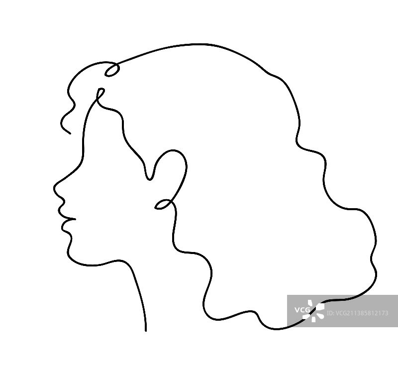 长发女人侧面照图片素材