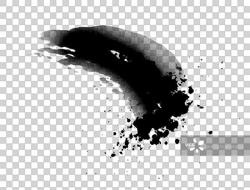 毛笔笔触水墨书法墨迹笔刷素材图片素材