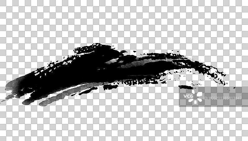 毛笔笔触水墨书法墨迹笔刷素材图片素材