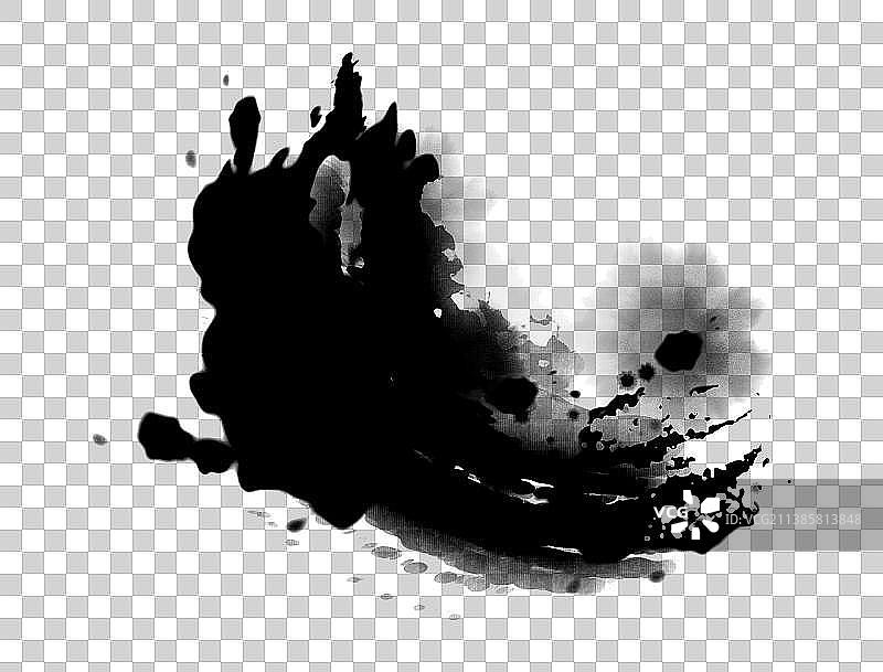 毛笔笔触水墨书法墨迹笔刷素材图片素材