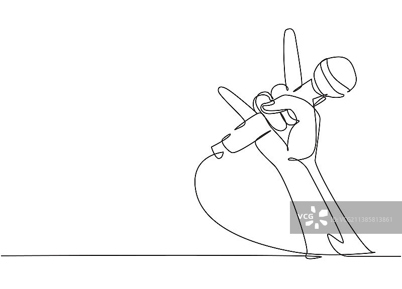 摇滚手势单线连续画图片素材