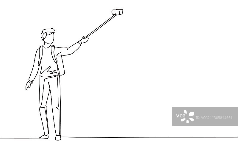 攀岩者连续单线画图片素材