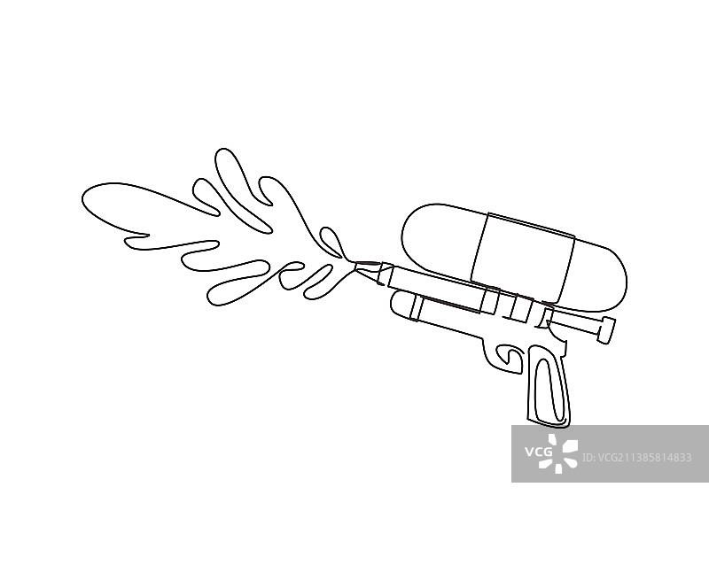 单线绘制：水枪喷水图片素材