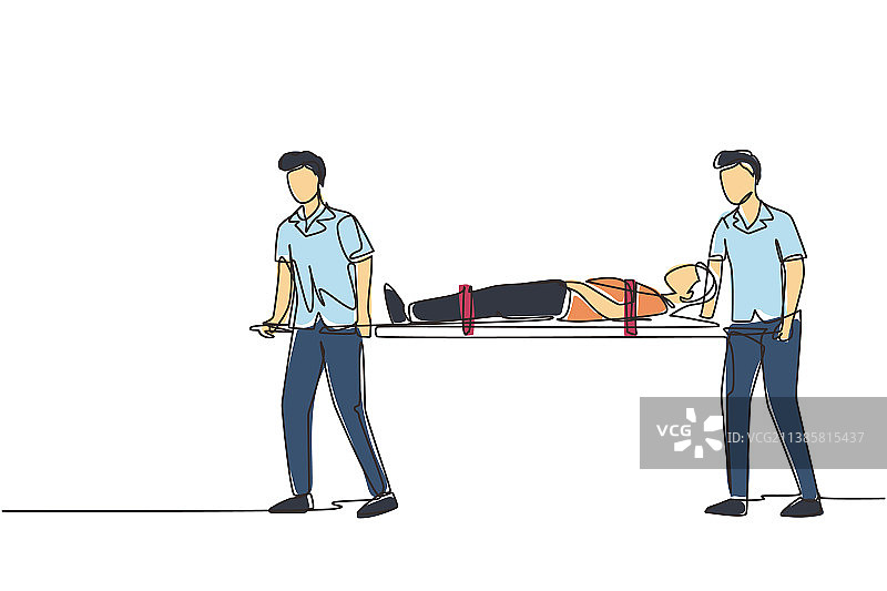 救护车紧急救援单线画图片素材